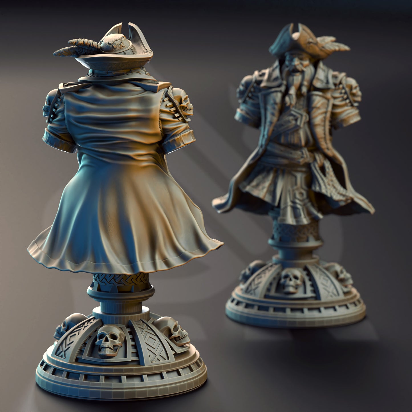 Baradin Blackbeard - Captain of the Gilded Seahorse - Bust - Back