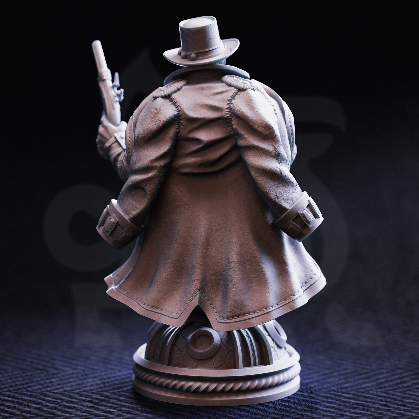 Torgrik Tall Hat - Dwarven Gunslinging Gangster - Bust - Back