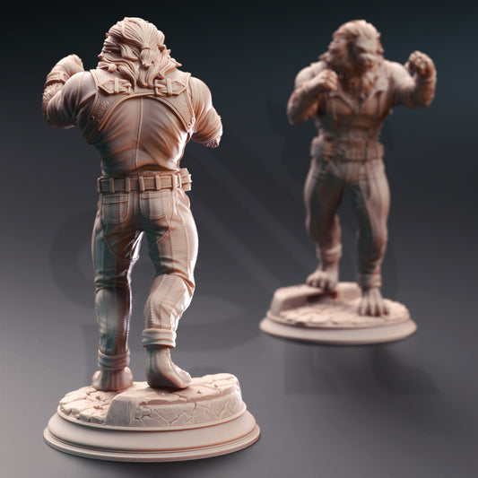 Vaa’dren Snowmane - Lionfolk Bouncer - Back