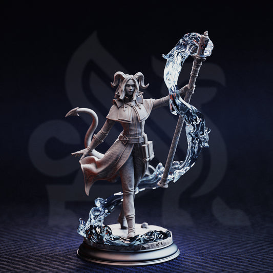 Aria the Faithful - Tiefling Sorceress - Front