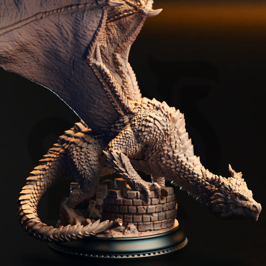 Azmordion the Ever-Prideful - Adult Silver Dragon - Front