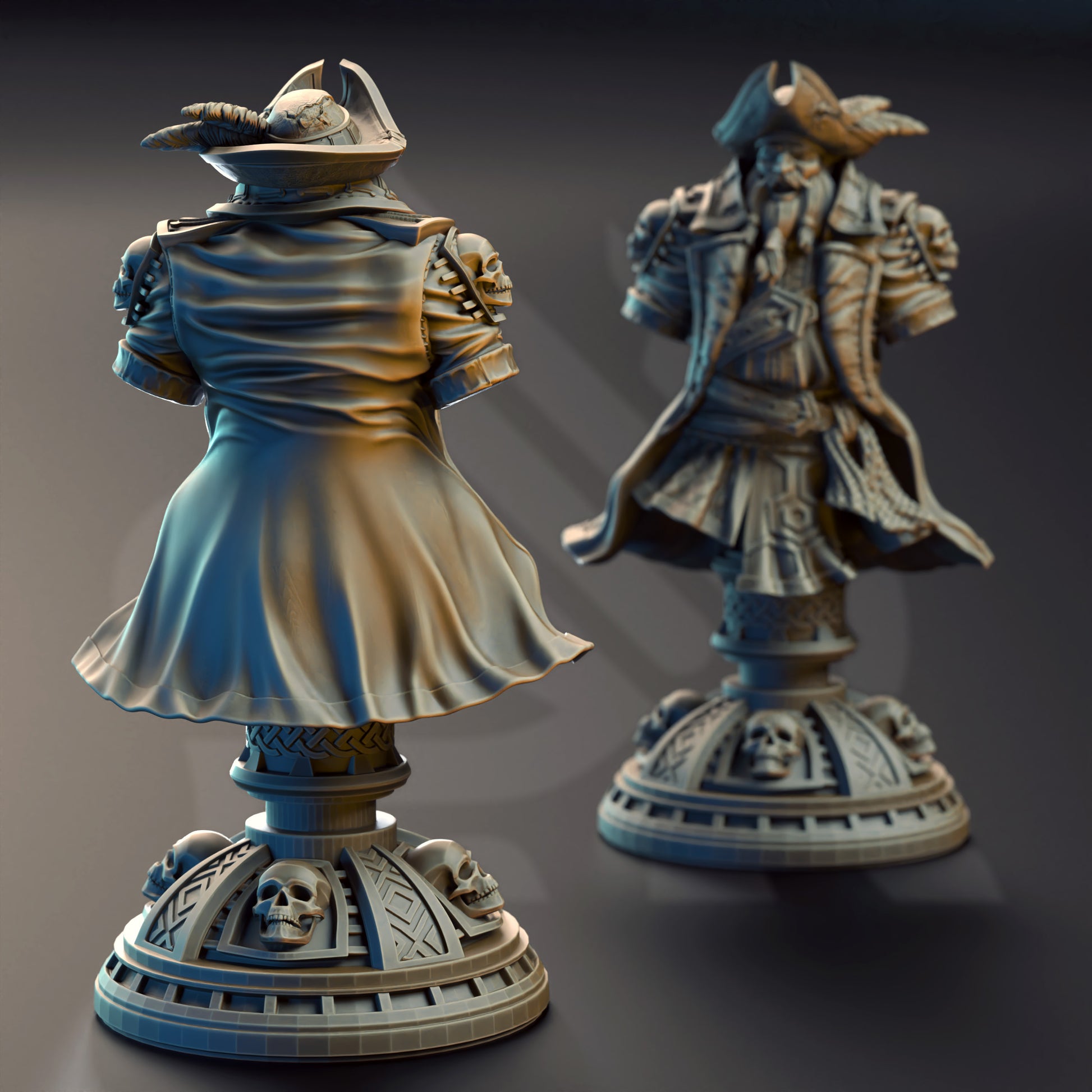 Baradin Blackbeard - Captain of the Gilded Seahorse - Bust - Back