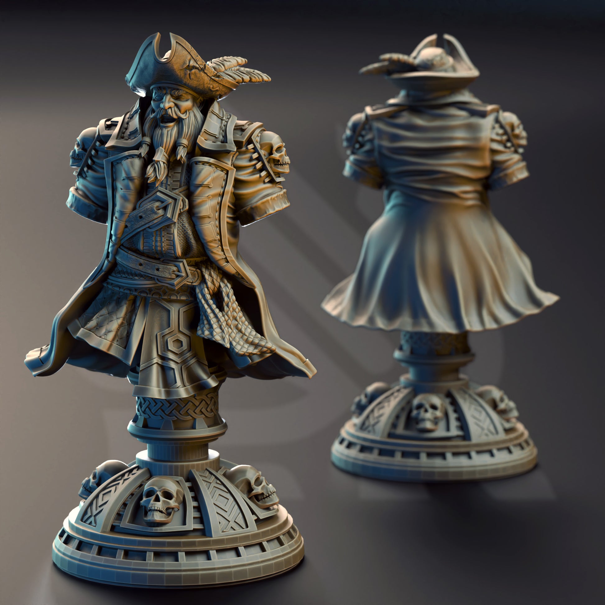 Baradin Blackbeard - Captain of the Gilded Seahorse - Bust - Front