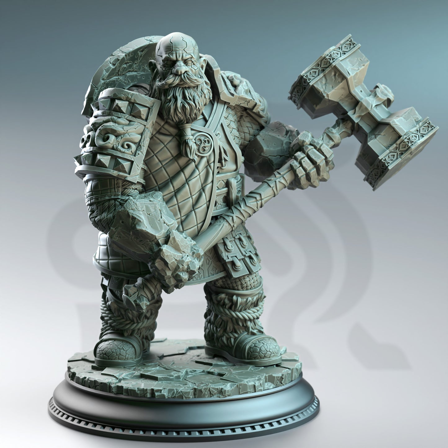 Kilroy of Voksnja - Earth Elemi Dwarf Cleric - Front