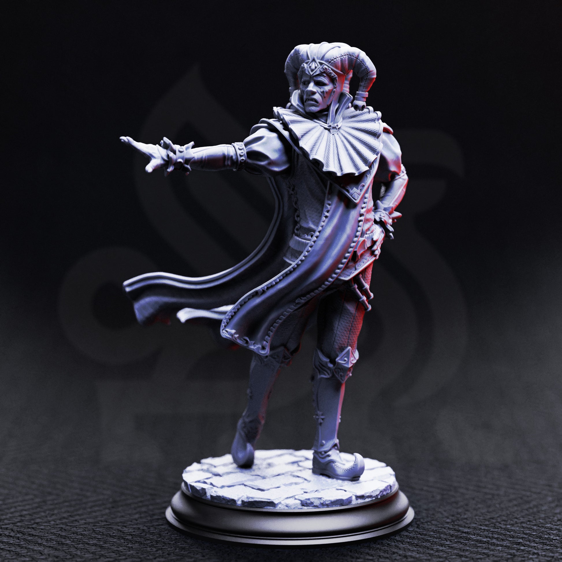 Melancholy – Sombre Vampire Jester - Front Mask