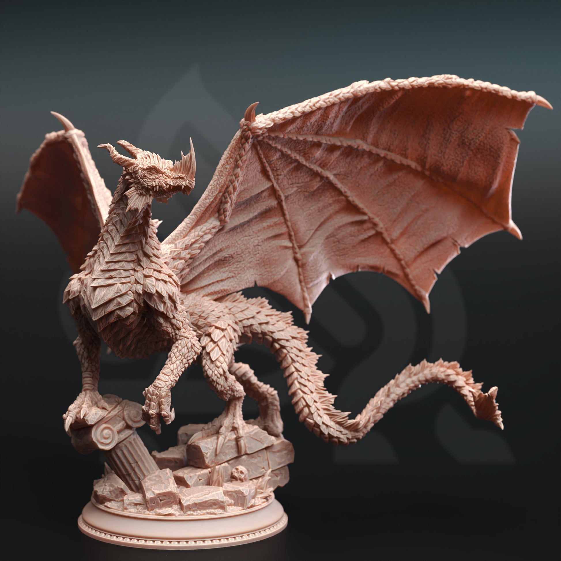 Midorius the Broken - Juvenile Green Dragon - Front