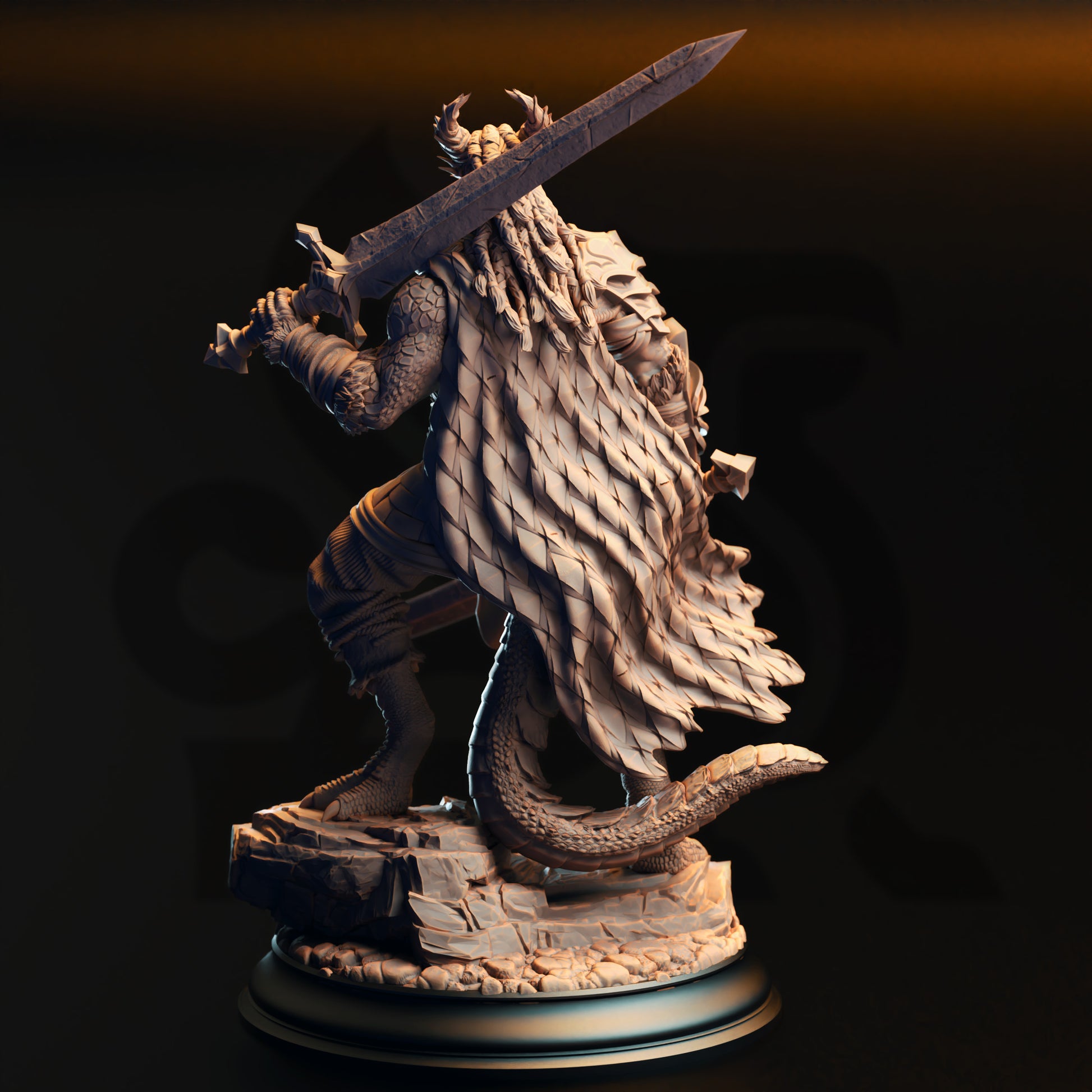 Skraa Dark-Eye - Black Dragonkin Barbarian - Back