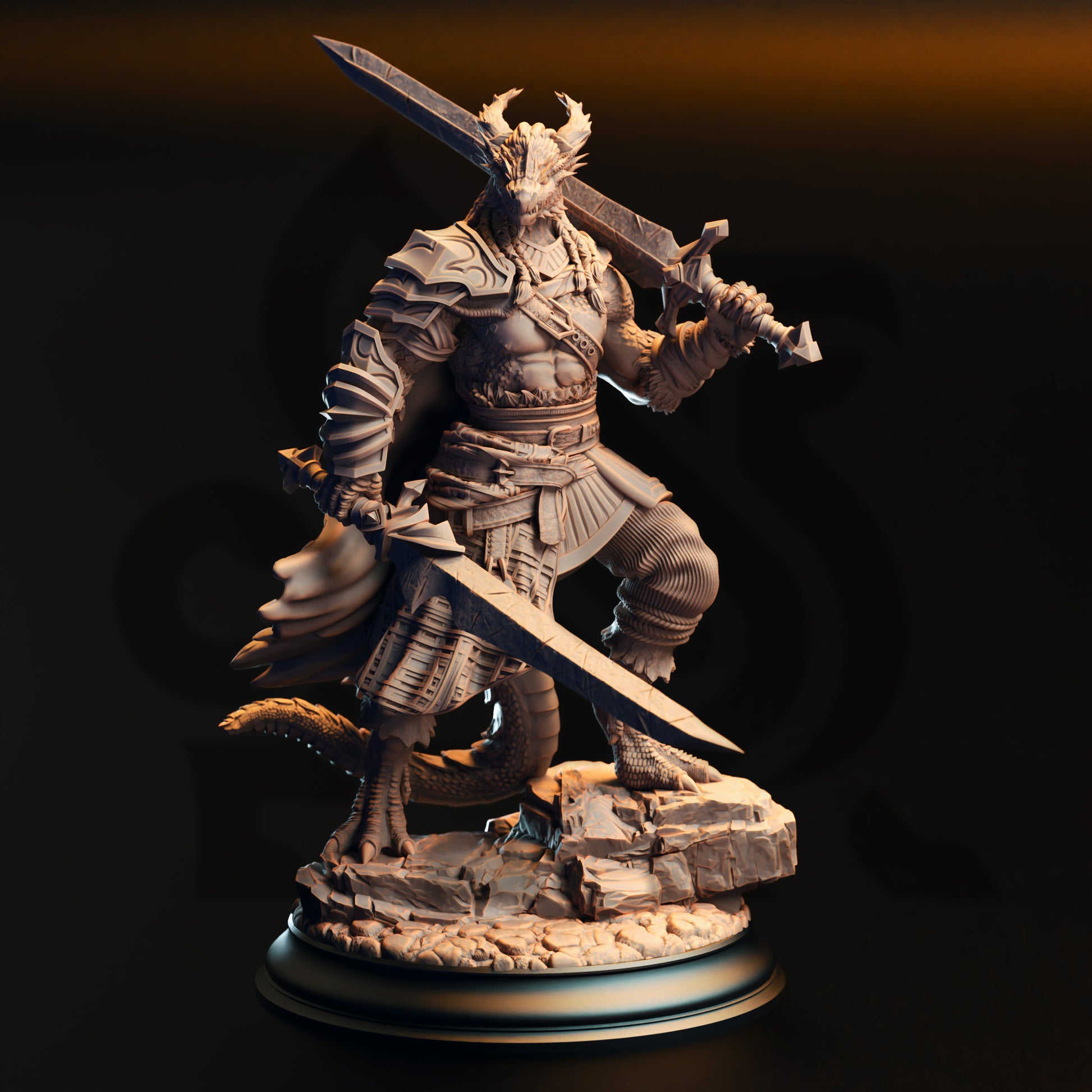 Skraa Dark-Eye - Black Dragonkin Barbarian - Front