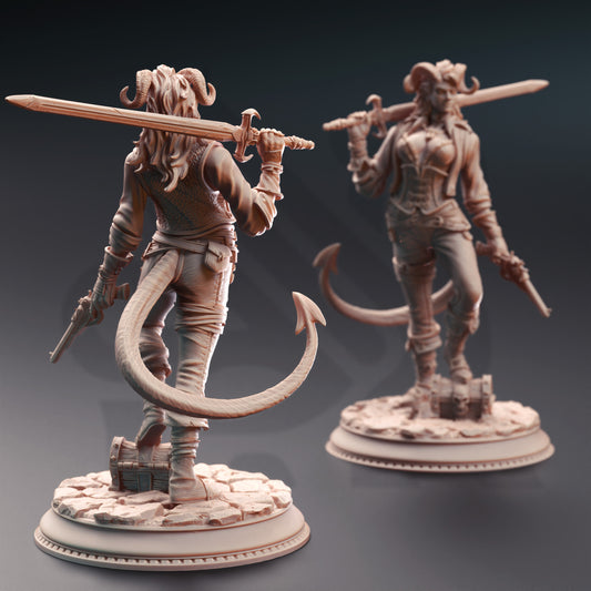 Syntheia the Daring - Tiefling Scoundrel - Back
