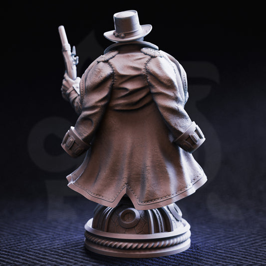 Torgrik Tall Hat - Dwarven Gunslinging Gangster - Bust - Back