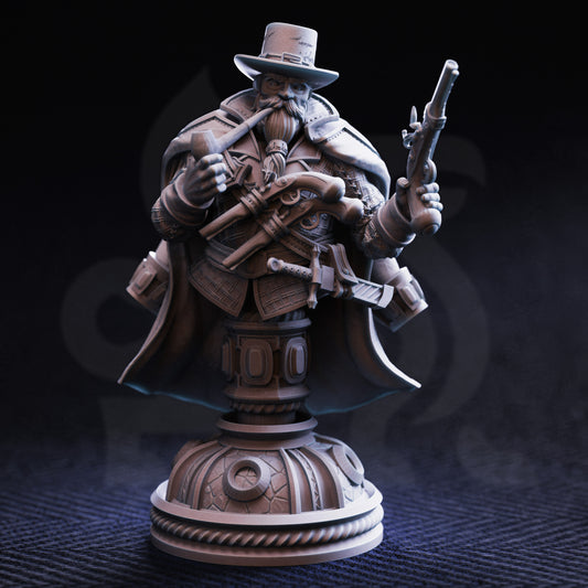 Torgrik Tall Hat - Dwarven Gunslinging Gangster - Bust - Front